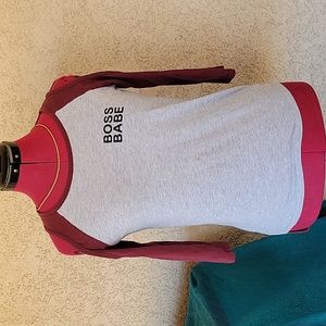 BOSS BABE Grey Cold Shoulder Tee Top sz Small